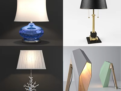 Modern Design Table Lamps with Various Styles and Colors for Home Decor 3d model