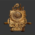 Wooden Electric Toy Vehicle With Intricate Mechanical Gears And Detailed Structure