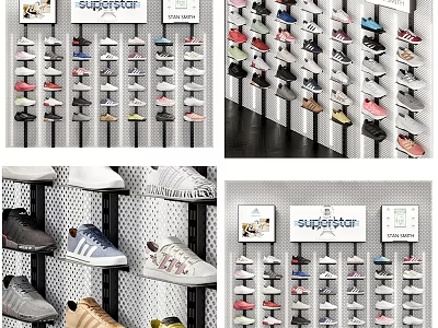 Shoe Cabinet Multi Tier Design For Organizing Various Shoes With Superstar Brand 3d model