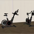 Adidas Fitness Exercise Bikes With Red Ring Lights In Modern Indoor Setting