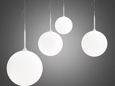 Modern White Spherical Pendant Lights With Minimalist Design For Interior Space 3d model