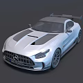 Sleek White Mercedes Sports Car With Aerodynamic Body And Rear Spoiler