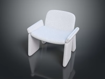 Modern White Upholstered Chair With Armrests Sleek Lines And Minimalist Design 3d model