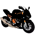 Black BMW Sport Motorcycle With Sleek Aerodynamic Design And Orange Accents