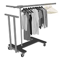 Portable Garment Rack with Wheels Hanging Clothes and Empty Hangers