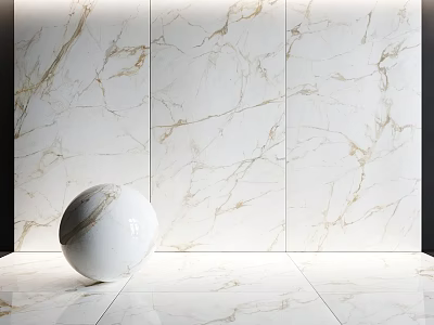Marble Wall And Floor Tiles With White Sphere Decorative Texture Element 3d model