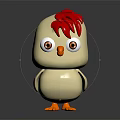 Cute Chick Doll With Red Crest Big Eyes Yellow Body And Orange Feet