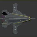 Modern Gray Fighter Jet Model With Yellow Stripes And Detailed Design