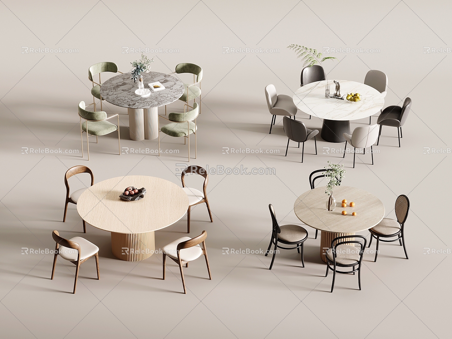 Dining table and chair model