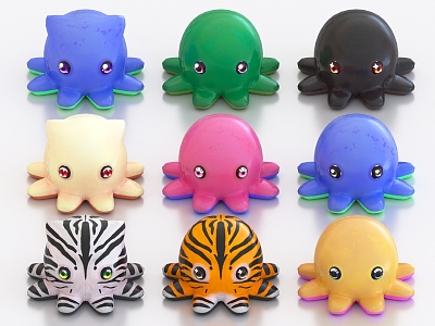 Cartoon Octopus Toy Doll Decoration Wall Decoration 3d model