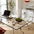 Modern Office Interior Design With Shelves Desk Chairs Blinds Plant Cabinets And Herringbone Floor