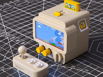 Game machine Nintendo Mario retro game machine vintage game machine toy handle 3d model