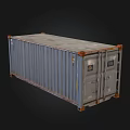 Shipping Container Building Single Gray Rusted Metal Unit Design Structure 3d model