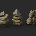 Natural Stacked Rock Decorative Stones With Layered Arrangement For Interior
