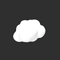 Minimalist White Plant Painting with Cloud Like Shape on Black Background