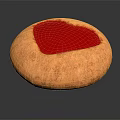 Delicious Round Cookie with Red Filling Center and Golden Crust