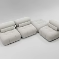 Modular Sectional Sofa Light Gray Upholstered Modern Comfortable Seating For Living Room 3d model