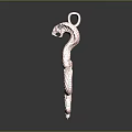 Rose Gold Snake Pendant With Coiled Body And Raised Head Design