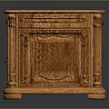 Traditional Style Wooden Desk With Drawers Cabinet Doors And Carved Details