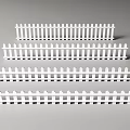 White Fences With Multiple Different Lengths Arranged Together On Gray Background 3d model