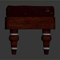 Comfortable Ottoman With Red Padded Cushion Wooden Base And White Accent Legs
