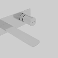 Modern Wall Mounted Faucet Featuring Long Spout and Metal Knob Control
