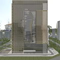 Modern Front Desk Reception Lobby With Glass Curved Structures And Elegant Lighting Design