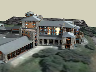 Modern Inn Forest Inn 3d model