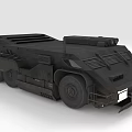 Black Heavy Duty Armored Vehicle With Multi Wheeled Design Roof Mounted Equipment And Grille Panels
