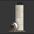 Sleek Modern Stainless Steel Tumbler with White Body Black Lid and Cylindrical Design