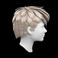 Game Movie Character 3D Head Model With Short Blonde Hair On Black Background
