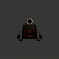 Vintage Military Cannon With Wooden Wheels And Rusted Metal Structure