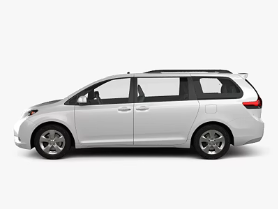 White Family MPV Car Side View With Spacious Windows And Alloy Wheels 3d model