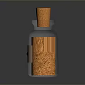 Clear Glass Bottle With Cork Stopper And Brown Powder Labeled CocoBitz