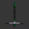 Green And Silver Scooter With Black Handlebars And Reflective Wheels Design