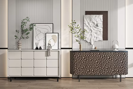 Modern Entrance Cabinet End View Cabinet Shoe Cabinet Side Cabinet 3d model