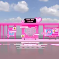 Sweet Heart Custom Pink Building With Heart Decorations And Storefront Design