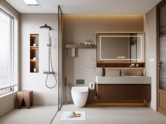 Modern Antique Bathroom Antique Bathroom Cabinet Toilet Shower Towel Rack Bathroom Supplies Dried Flower Antique Glass Door Changhong Glass Door 3d model