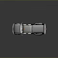 Black Extended Truck With Roof Rack Orange Warning Light Shiny Finish And Reflective Surface