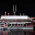 Large Stainless Steel Industrial Storage Tank with Pipes Valves and Control Components