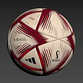 Adidas Soccer Ball With White And Red Geometric Surface Design Patterns 3d model