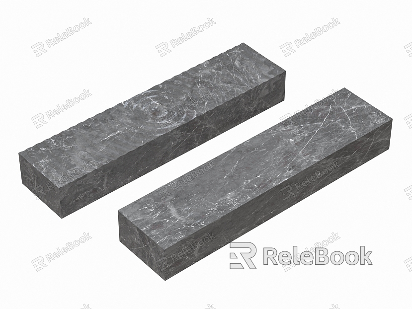 Zen Stone Bench Landscape Stone Bench Landscape Stone Bench Black Stone Ripple Stone Water Ripple Bench model