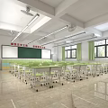 modern classroom 3d model