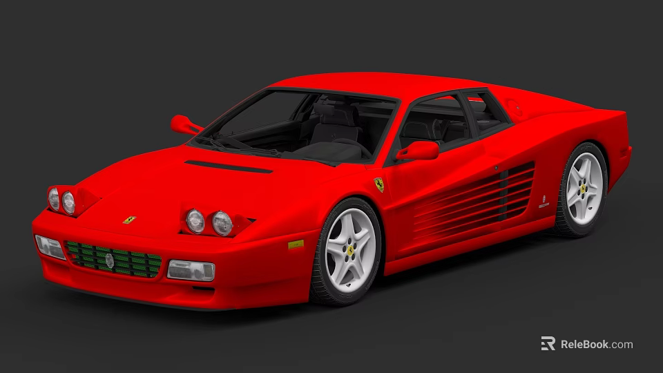 Red Ferrari Sports Car With Sleek Design And Classic Body Features 3d model 