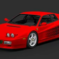 Red Ferrari Sports Car With Sleek Design And Classic Body Features