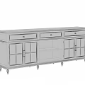 Solid Wood Entryway Cabinet Sideboard With Drawers Glass Doors And Shelves