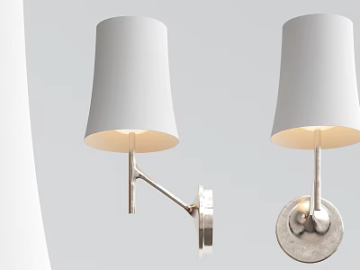 Modern Minimalist Wall Sconces With White Shade And Adjustable Metal Arm Design 3d model