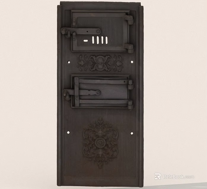 Antique Metal Decorative Hardware With Ornate Carved Patterns And Intricate Design 3d model 