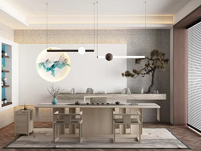 New Chinese Tea Room Zen Tea Room 3d model