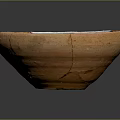 Handcrafted Orange Clay Sculpture Bowl With Traditional Craftsmanship And Crack Details
